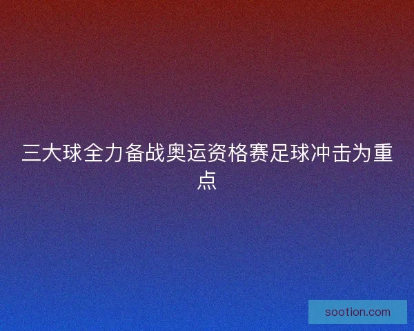 三大球全力备战奥运资格赛足球冲击为重点