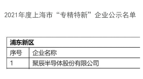 尊龙凯时人生就是博半导体获评2021年度上海市经信委“专精特新”企业